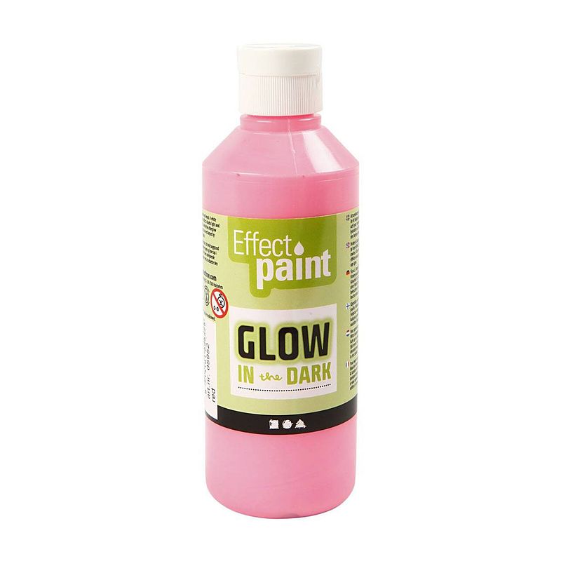 Foto van Creativ company glow in the dark verf lichtrood, 250ml