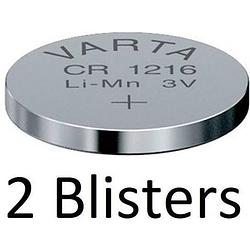 Foto van 2 stuks (2 blisters a 1 st) varta cr1216 wegwerpbatterij lithium