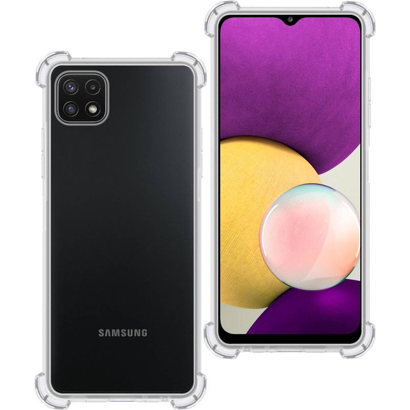 Foto van Basey samsung galaxy a22 5g hoesje siliconen shock proof hoes case cover - transparant