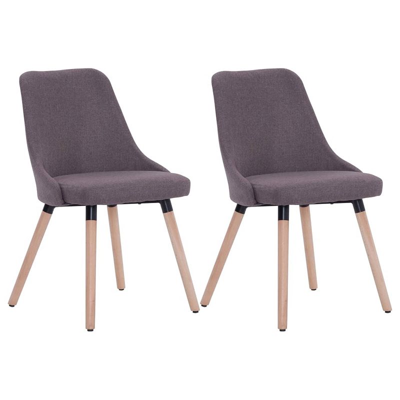 Foto van Vidaxl eetkamerstoelen 2 st stof taupe