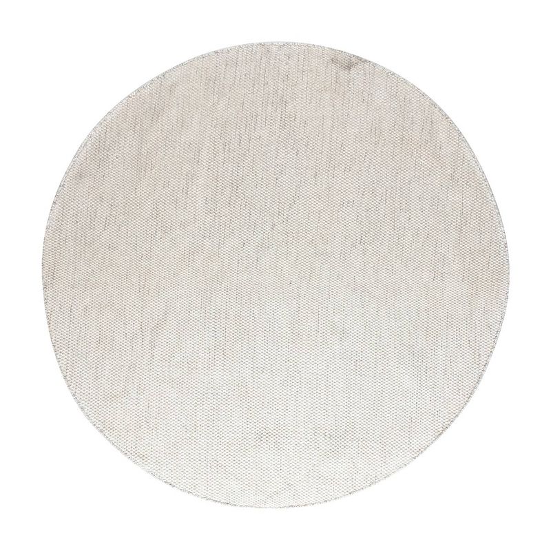 Foto van Vloerkleed gerecycled materiaal rond ciro beige/wit