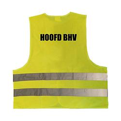 Foto van Hoofd bhv vestje / hesje geel met reflecterende strepen voor volwassenen - veiligheidshesje