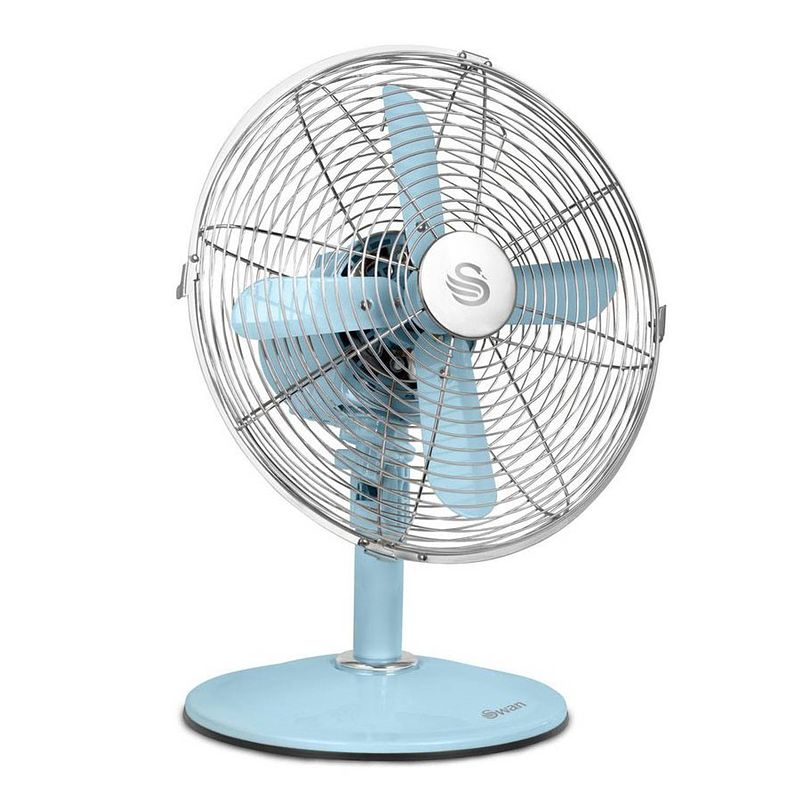 Foto van Swan 12 inch retro tafelventilator sky blue