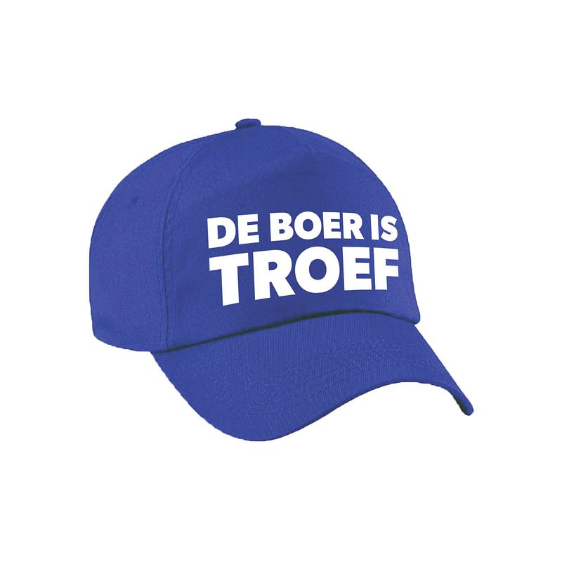 Foto van Boer is troef achterhoek pet / cap blauw voor volwassenen - verkleedhoofddeksels