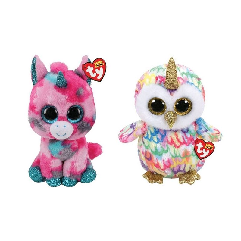 Foto van Ty - knuffel - beanie buddy - gumball unicorn & enchanted owl