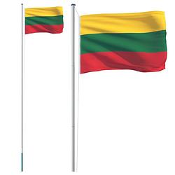Foto van Vidaxl vlag met vlaggenmast litouwen 6,23 m aluminium