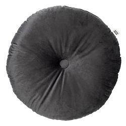 Foto van Dutch decor olly - sierkussen rond velvet charcoal gray 40 cm - grijs - grijs