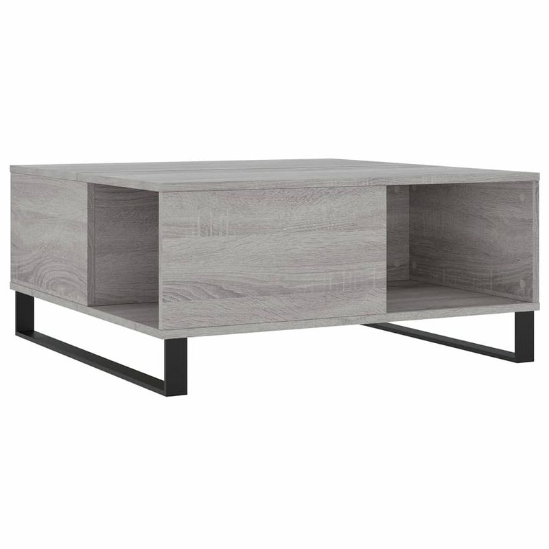 Foto van Vidaxl salontafel 80x80x36,5 cm bewerkt hout grijs sonoma eikenkleurig