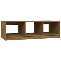 Foto van The living store banktafel modern massief grenenhout - 110 x 50 x 34 cm - honingbruin