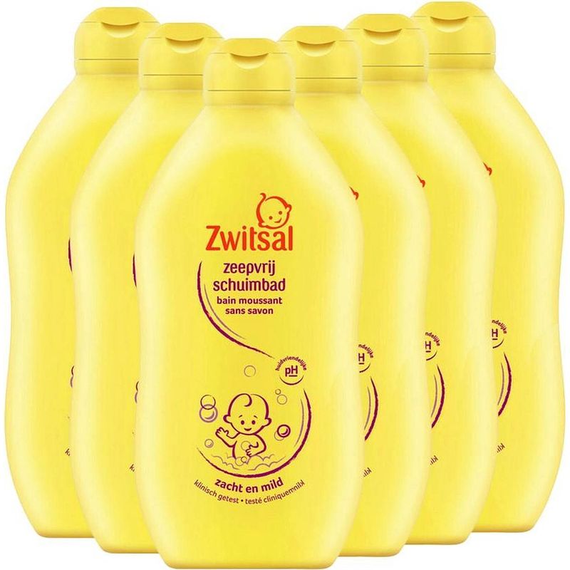 Foto van Baby schuimbad / badschuim zeepvrij - 6x 400ml - voordeelverpakking - copy