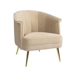 Foto van Bronx71 velvet fauteuil amy beige.