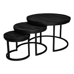 Foto van Anli-style salontafel new york triole all black mango set van 3