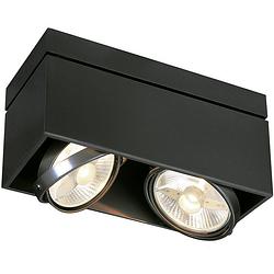 Foto van Slv 117110 kardamod plafondlamp halogeen gu10 150 w zwart (mat)