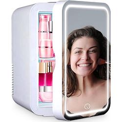 Foto van Goliving skincare fridge - make-up koelkast - beauty koelkast - mini-koelkast met spiegel en verlichting - mini fridge