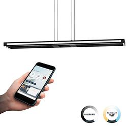 Foto van Eglo connect.z salvilanas-z hanglamp - 116 cm - zwart/wit - instelbaar wit licht - dimbaar - zigbee