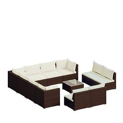 Foto van Vidaxl 12-delige loungeset met kussens poly rattan bruin