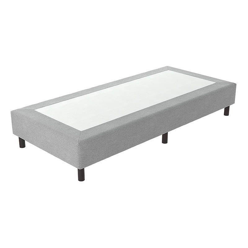 Foto van 1-persoons verende hotelboxspring zonder matras - grijs 90x200 cm - bonellvering - inclusief topper - dekbed-discounter.nl