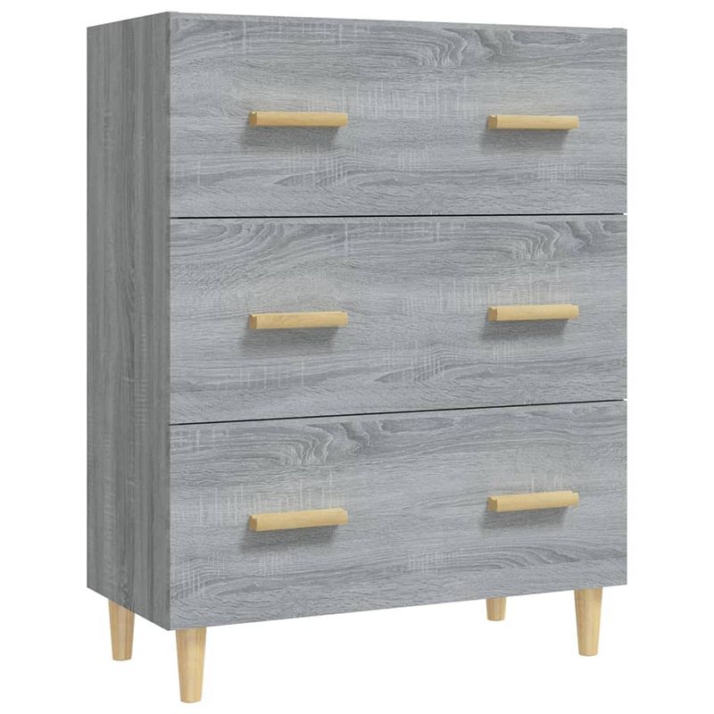 Foto van Vidaxl dressoir 70x34x90 cm bewerkt hout grijs sonoma eikenkleurig