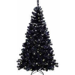 Foto van Royal christmas kunstkerstboom zwart 180cm inclusief led-verlichting