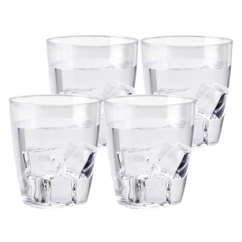 Foto van Set van 24x stuks kunststof waterglazen/drinkglazen 400 ml - drinkglazen