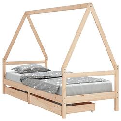 Foto van Vidaxl kinderbedframe 90x200 cm massief grenenhout