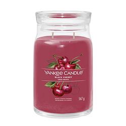 Foto van Yankee candle geurkaars large - met 2 lonten - black cherry - 16 cm / ø 9 cm