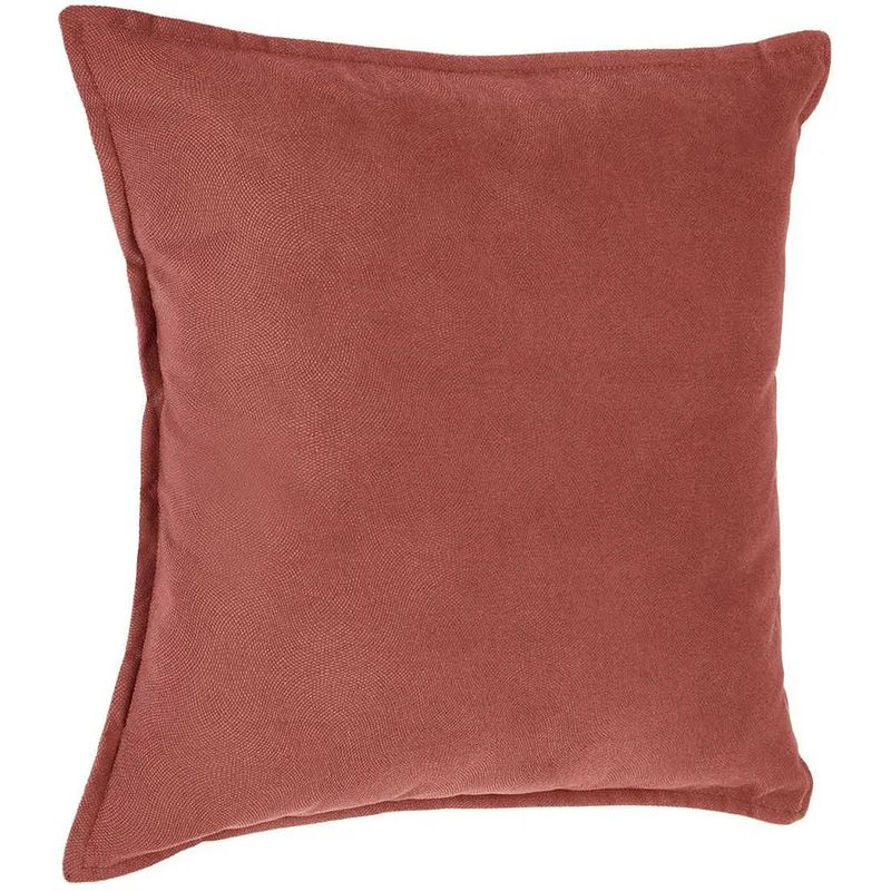 Foto van Bank/sierkussens huiskamer sophia - 45 x 45 cm - steenrood - polyester - met rits - sierkussens