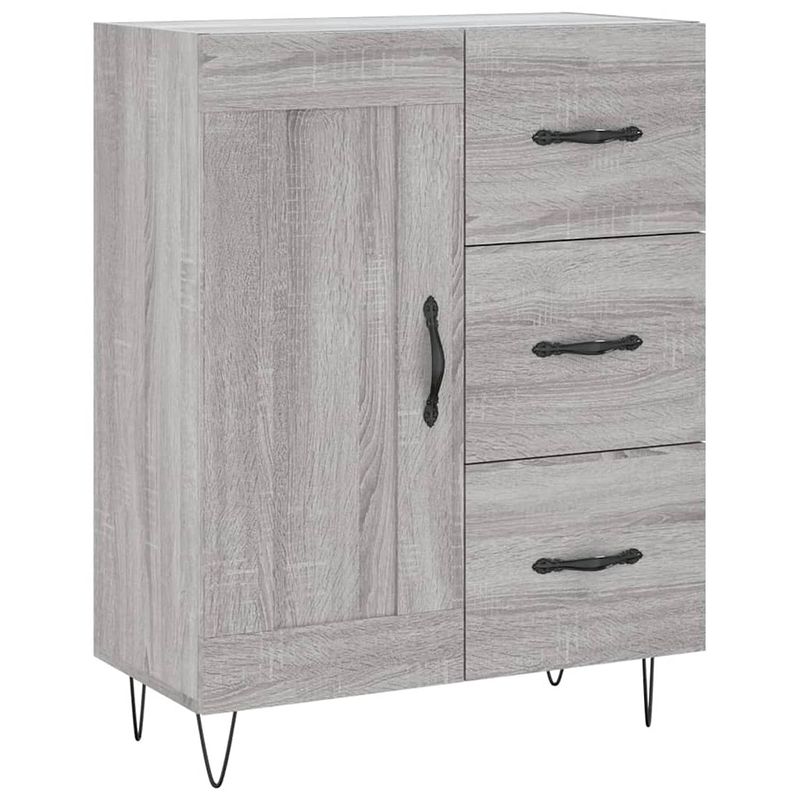 Foto van Vidaxl dressoir 69,5x34x90 cm bewerkt hout grijs sonoma eikenkleurig