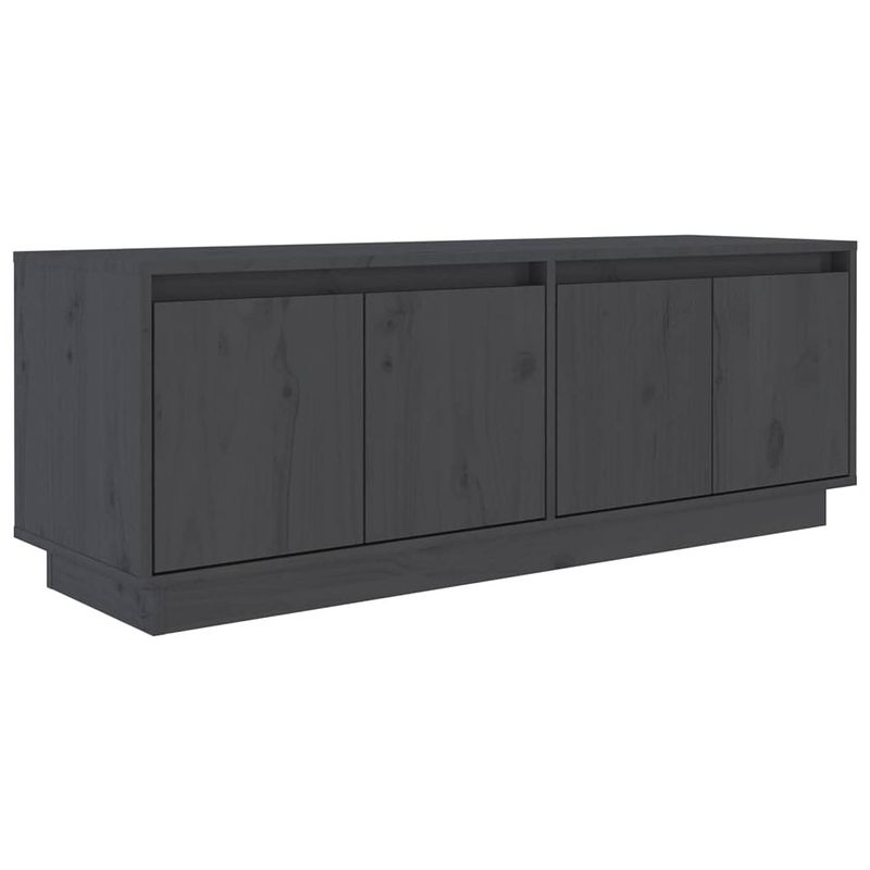 Foto van The living store tv-meubel - trendy en praktisch - tv-kast - afmetingen- 110 x 34 x 40 cm - kleur- grijs - ken- massief