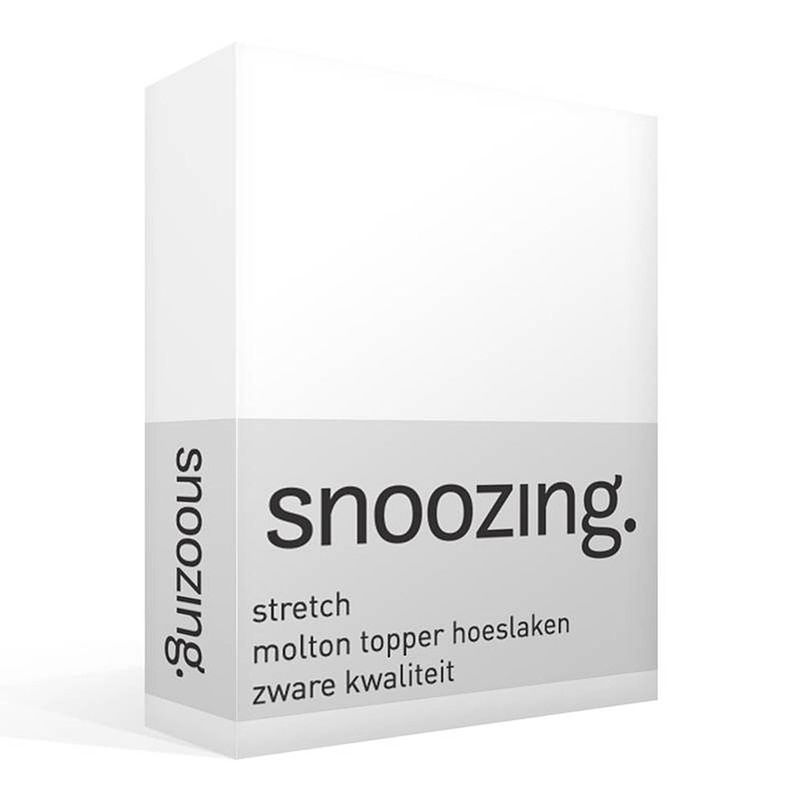 Foto van Snoozing - stretch - topper - molton - hoeslaken - 180x210/220 cm of 200x200 cm - wit