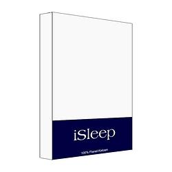 Foto van Isleep hoeslaken flanel katoen - 160x200 - wit