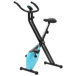 Foto van Vidaxl hometrainer x-bike magnetisch met hartslagmeter zwart en blauw