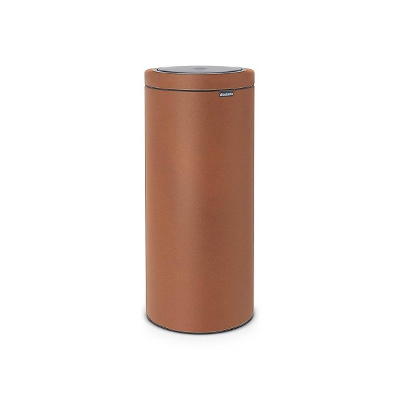 Foto van Brabantia touch bin flat top afvalemmer 30 liter met kunststof binnenemmer - cinnamon