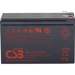Foto van Csb battery hr 1234w high-rate loodaccu 12 v 8.4 ah loodvlies (agm) (b x h x d) 151 x 99 x 65 mm kabelschoen 6.35 mm onderhoudsvrij, geringe zelfontlading
