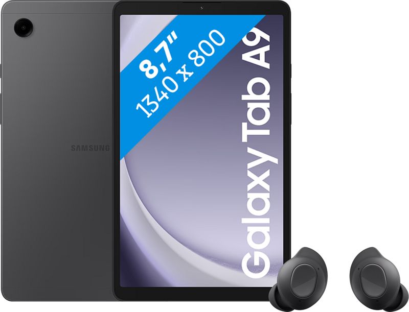 Foto van Samsung galaxy tab a9 8,7 inch 64gb wifi grijs + buds fe zwart