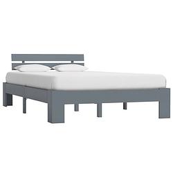 Foto van Vidaxl bedframe massief grenenhout grijs 140x200 cm