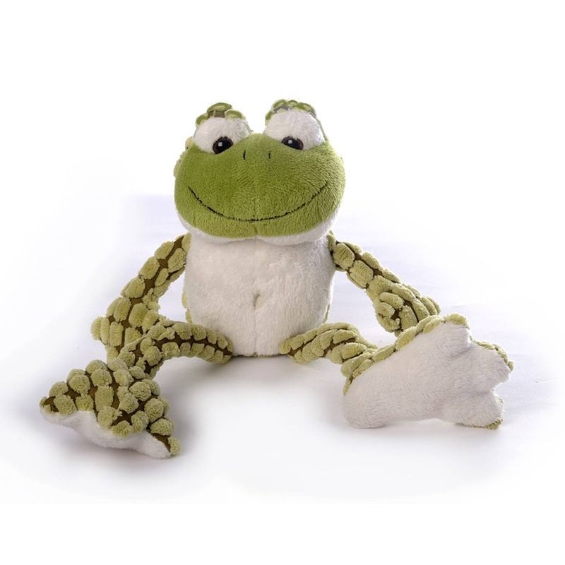 Foto van Pluche groene kikker knuffel 22 cm - kikkers dieren knuffels - speelgoed voor kinderen