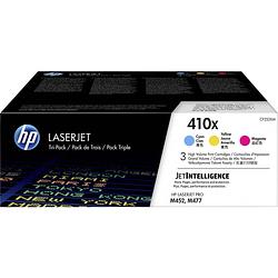 Foto van Hp 410x cf252xm tonercassette combipack cyaan, magenta, geel 5000 bladzijden origineel toner