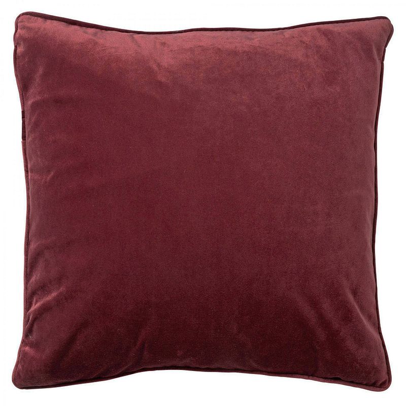 Foto van Dutch decor finn - kussenhoes velvet merlot 45x45 cm - rood - rood