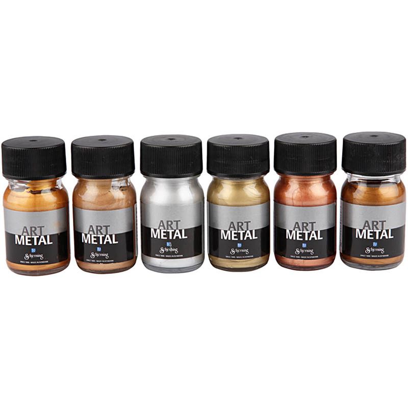 Foto van Packlinq hobbyverf metallic. metallic kleuren. 6x30 ml/ 1 doos