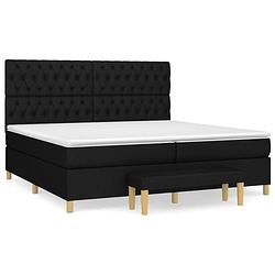 Foto van The living store boxspringbed - - bed - 203 x 200 x 118/128 cm - zwart