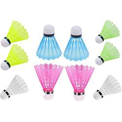 Foto van Badminton shuttles veren 10 stuks gekleurd - badminton accessoires