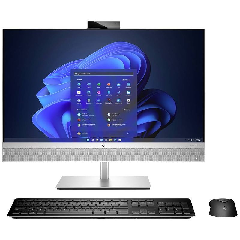 Foto van Hp eliteone 870 g9 68.6 cm (27 inch) all-in-one pc intel® core™ i5 i5-12500 16 gb 512 gb ssd intel uhd graphics 770 windows 11 pro zilver