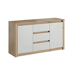 Foto van Meubella dressoir melody - wit - eiken - 140 cm