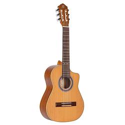 Foto van Ortega rq39 requinto series pro natural 1/2-formaat klassieke gitaar met gigbag