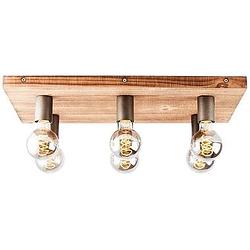 Foto van Brilliant plafondlamp panto 6-lichts - hout - leen bakker