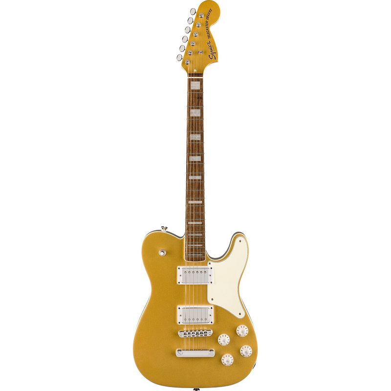 Foto van Squier paranormal troublemaker telecaster deluxe il aztec gold elektrische gitaar