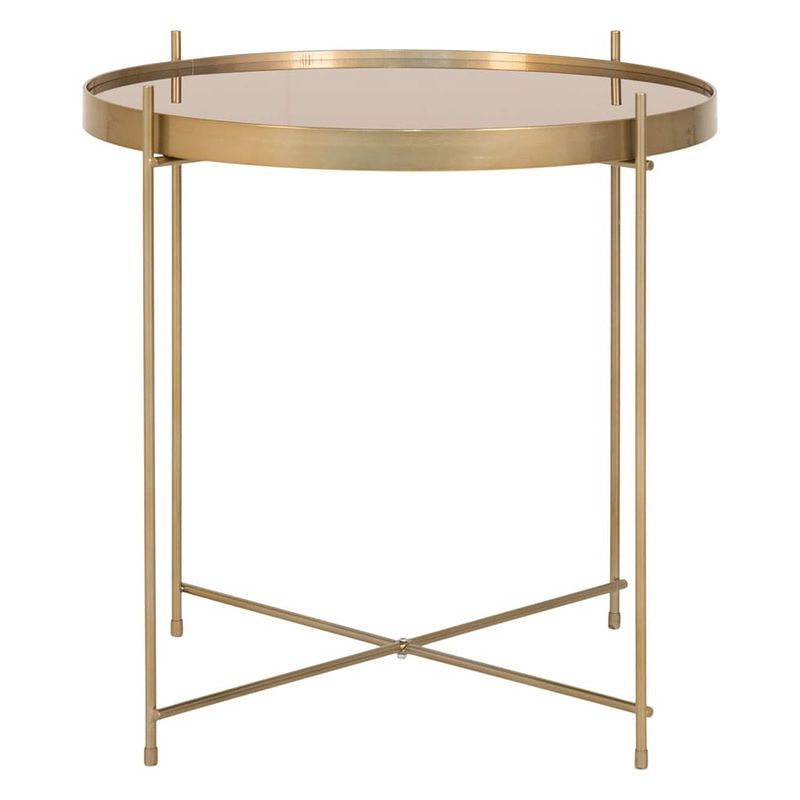 Foto van House nordic salontafel scarlett 48x48 cm rond messingkleurig