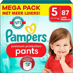 Foto van Pampers - premium protection pants - maat 5 - mega pack - 87 stuks - 12/17 kg