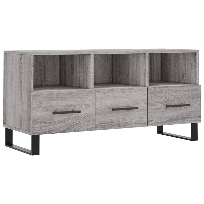 Foto van The living store televisiekast - trendy en praktisch - tv-meubel - 102 x 36 x 50 cm - grijs sonoma eiken